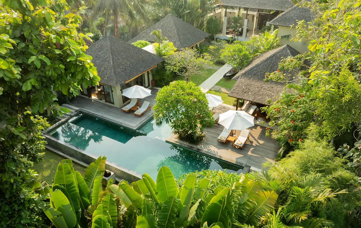 Villa Nelayan, Seminyak, Bali — drone | The Luxury Bali