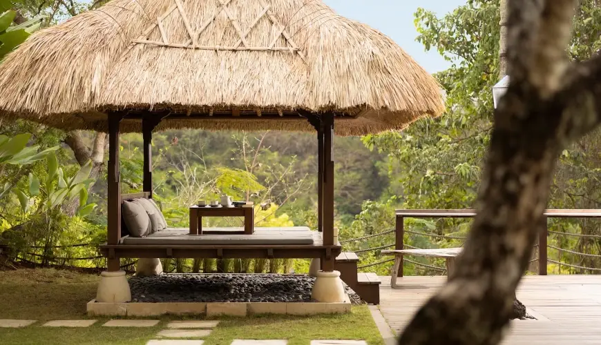 Villa Grasshopper, Jimbaran, Bali — bale garden | The Luxury Bali
