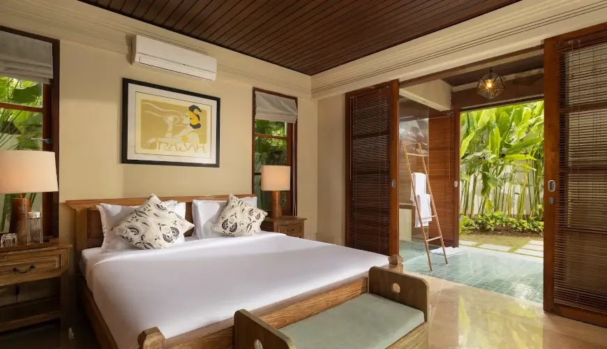 Villa Grasshopper, Jimbaran, Bali — king bedroom garden | The Luxury Bali