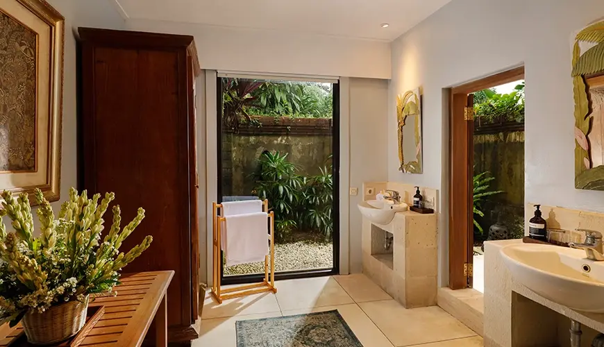Villa Inka, Ubud, Bali — bathroom with private garden view | The Luxury Bali