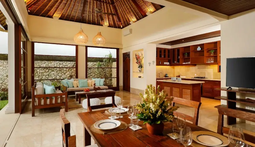 Villa The Seven, Jimbaran, Bali — luxury bali living dining kitchen | The Luxury Bali