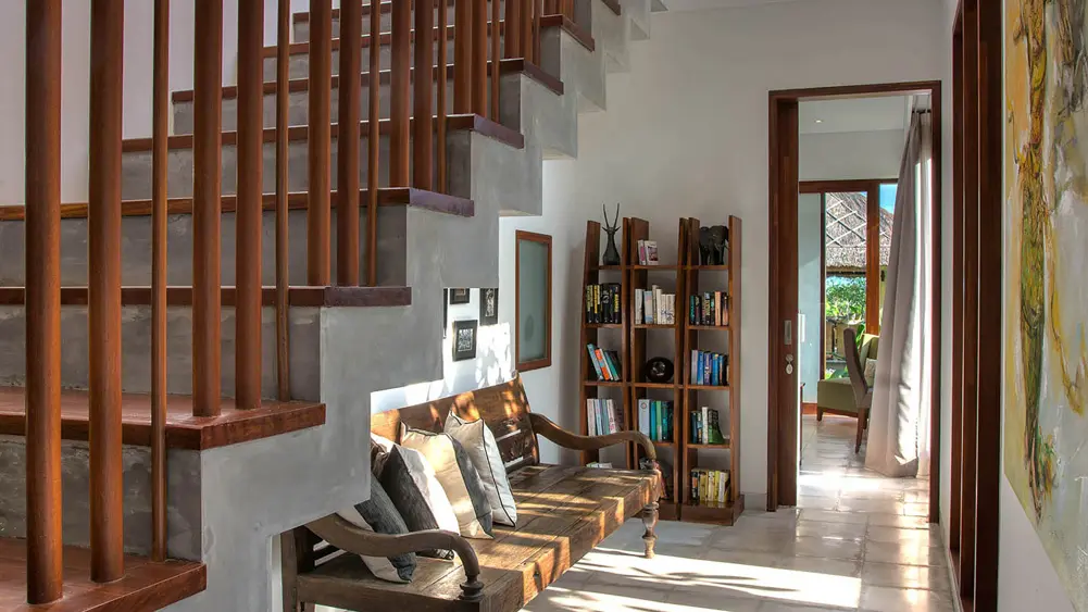 Seseh Beach Villa I, Seseh, Bali — hallway artwork | The Luxury Bali