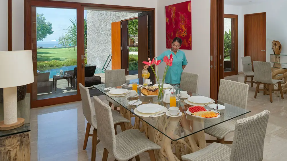 Pandawa Cliff Estate - Villa Markisa, Nusa Dua, Bali — breakfast service | The Luxury Bali
