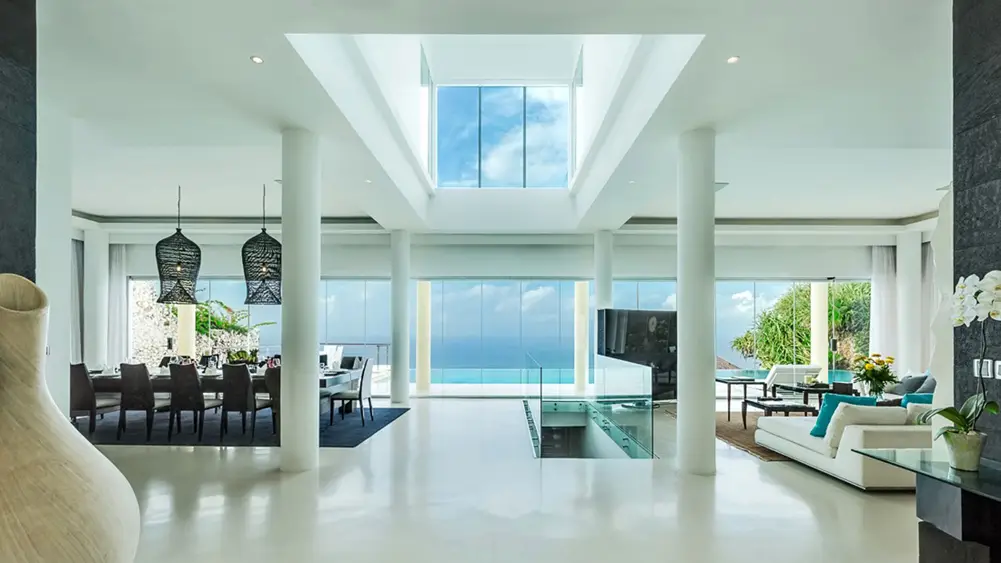 Grand Cliff Ungasan, Uluwatu, Bali — front residence living room heart | The Luxury Bali