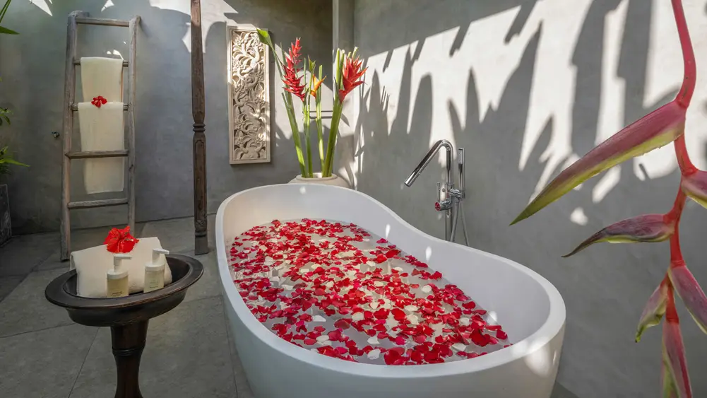 Villa Mandalay Dua, Seseh, Bali — flower bath | The Luxury Bali