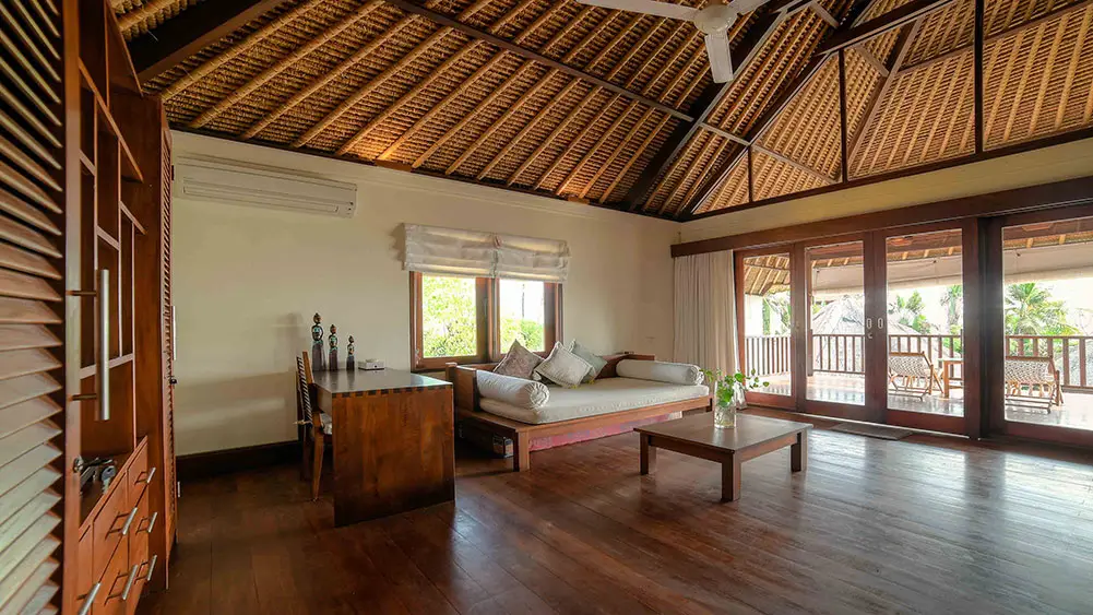 Villa Tanju, Seseh, Bali — study room and lounge area | The Luxury Bali