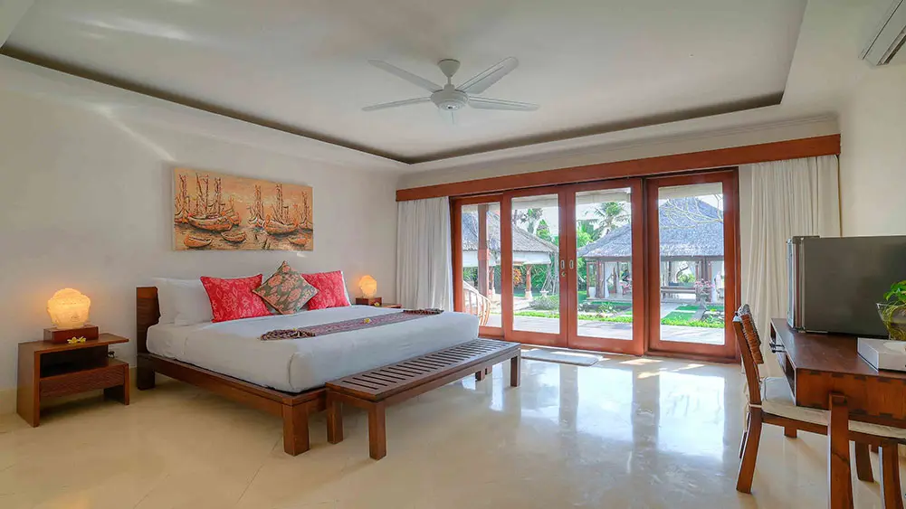 Villa Tanju, Seseh, Bali — spacious guest bedroom layout | The Luxury Bali