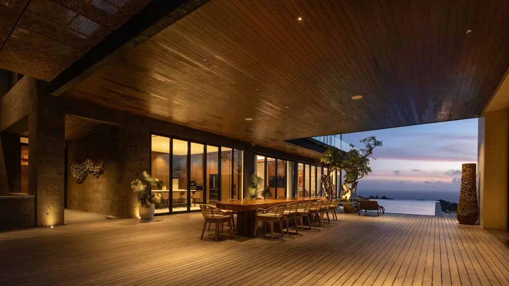 Villa Bie, Uluwatu, Bali — outdoor dining area by the pool | The Luxury Bali