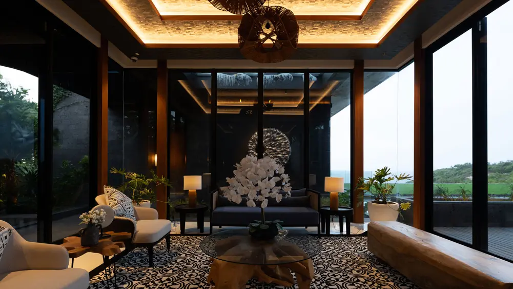Villa Bie, Uluwatu, Bali — intimate receiving room by the garden | The Luxury Bali