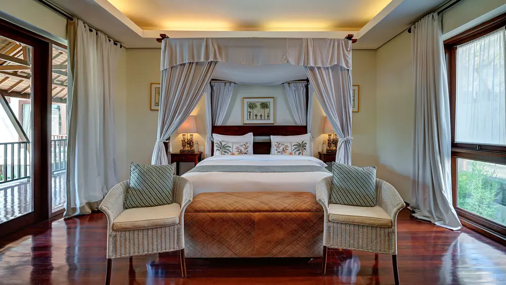 Casa Evaliza, Seminyak, Bali — cosy guest bedroom poster | The Luxury Bali
