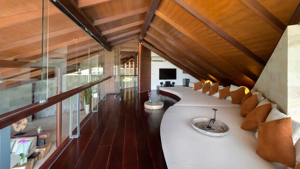 The Layar, Seminyak, Bali — bedroom upstairs sitting area | The Luxury Bali