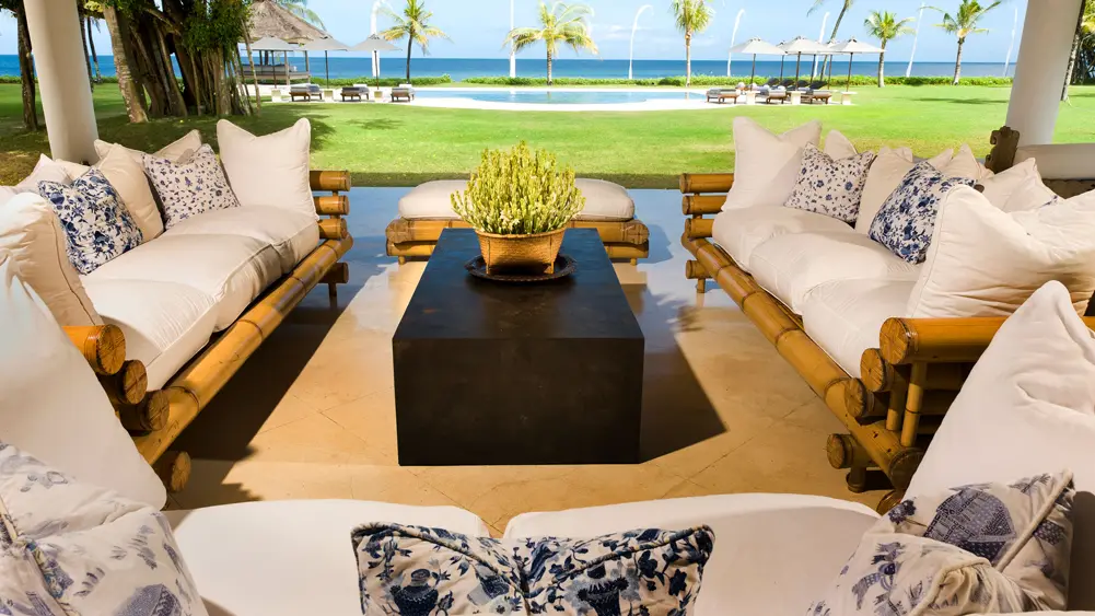 Villa Atas Ombak, Seminyak, Bali — living pavilion sofas | The Luxury Bali
