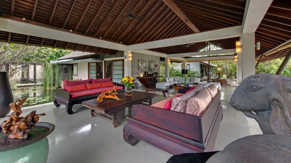 Villa Samadhana, Ketewel, Bali — living room towards the dining area | The Luxury Bali