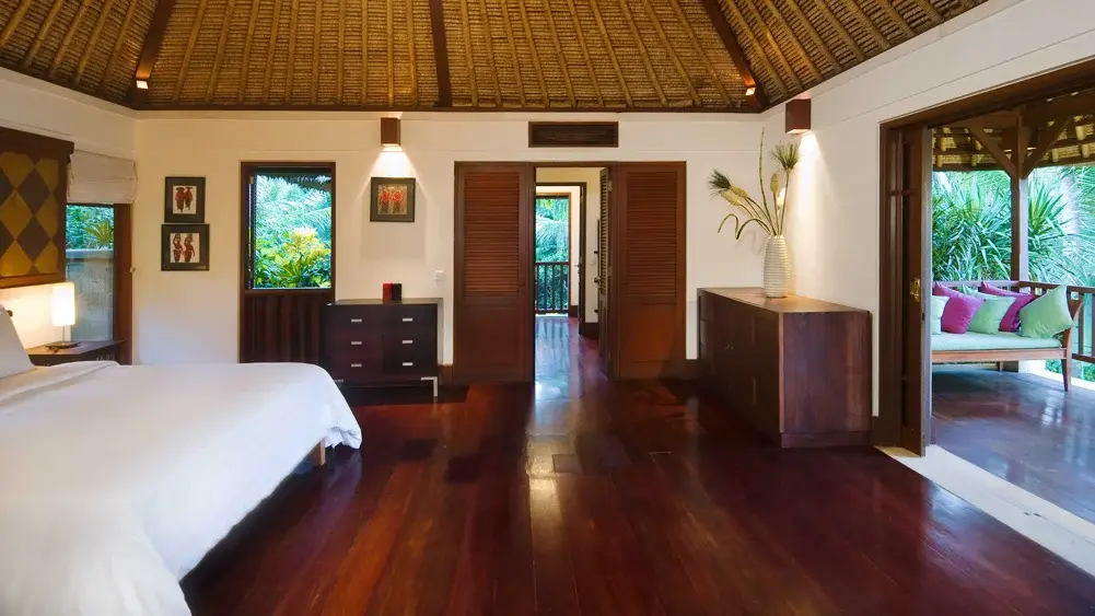 Villa Alamanda, Ubud, Bali — palacial master bedroom balcony | The Luxury Bali