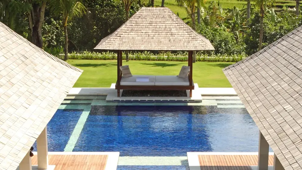 Villa Asante, Canggu, Bali — semi aerial of pool | The Luxury Bali