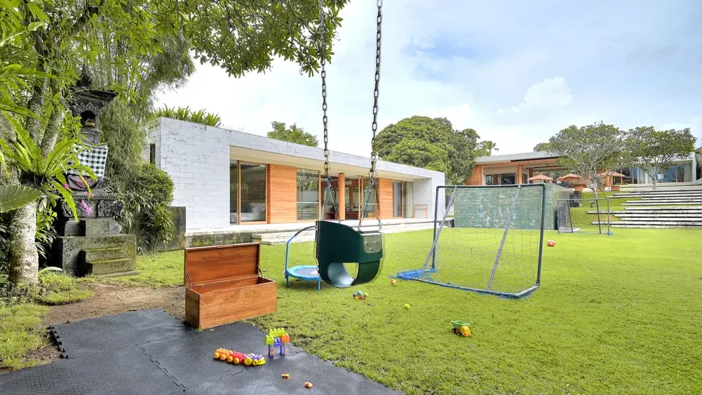 The Iman Villa, Canggu, Bali — spacious lawn and football area | The Luxury Bali