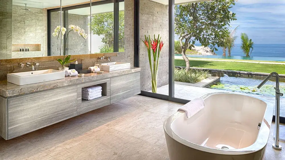 Sohamsa Ocean Estate, Uluwatu, Bali — soham guest bedroom ensuite overlooking | The Luxury Bali