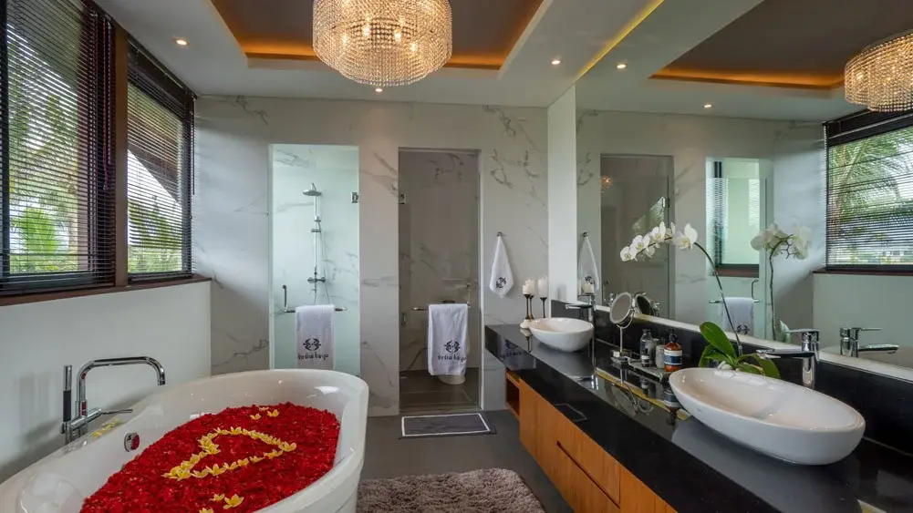 Tirtha Bayu Estate - Villa II, Seseh, Bali — ensuite bathroom | The Luxury Bali