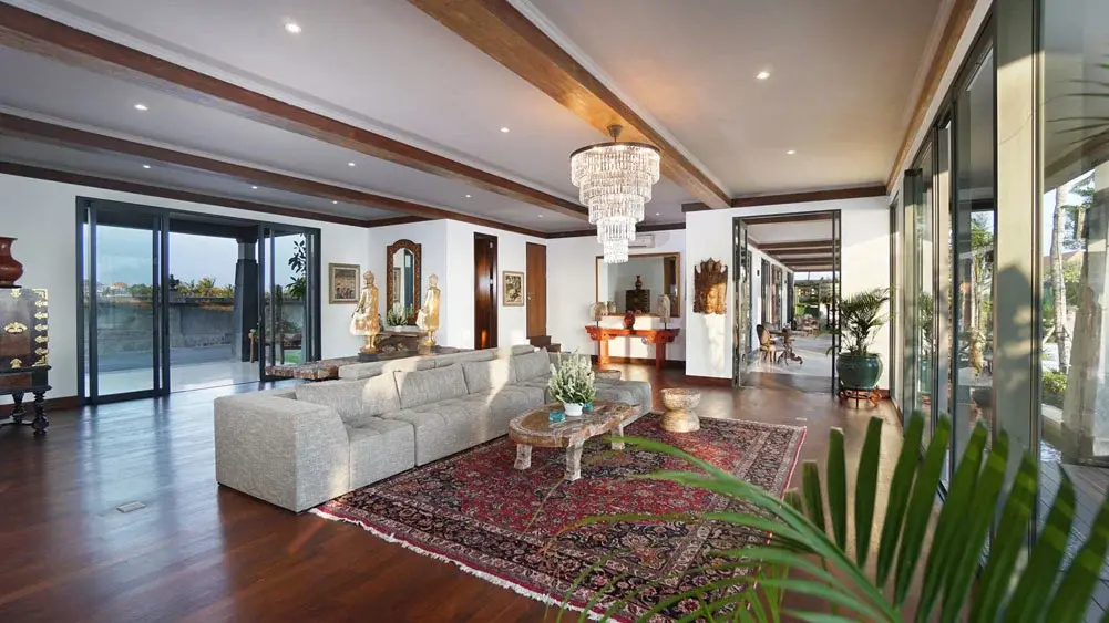 Tirtha Bayu Estate - Villa II, Seseh, Bali — living room layout | The Luxury Bali