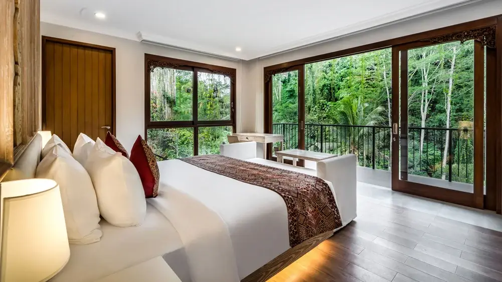 The Pala Ubud - Villa Batur, Ubud, Bali — master bedroom surrounded by nature | The Luxury Bali