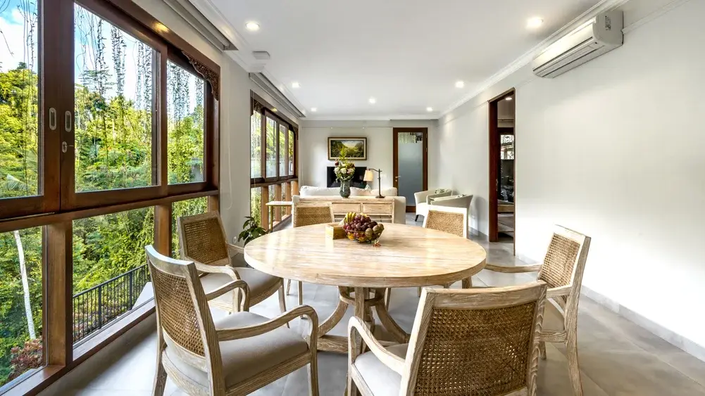 The Pala Ubud - Villa Batur, Ubud, Bali — cosy living spaces overlooking the river | The Luxury Bali