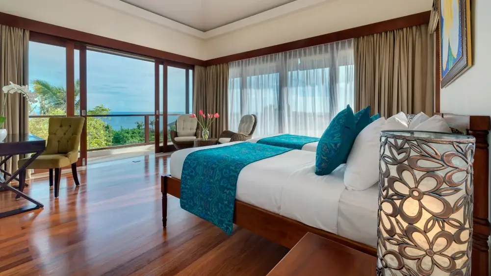 Pandawa Estate - Villa Rose, Uluwatu, Bali — cliff estate villa rose upstairs twin bedroom | The Luxury Bali