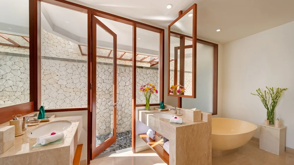 Pandawa Estate - Villa Rose, Uluwatu, Bali — cliff estate villa rose ensuite bathroom two | The Luxury Bali