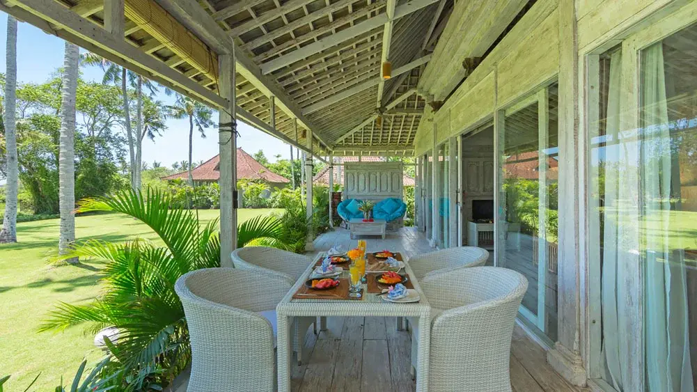 Sungai Tinggi Beach Villa, Canggu, Bali — joglo dining area setting | The Luxury Bali