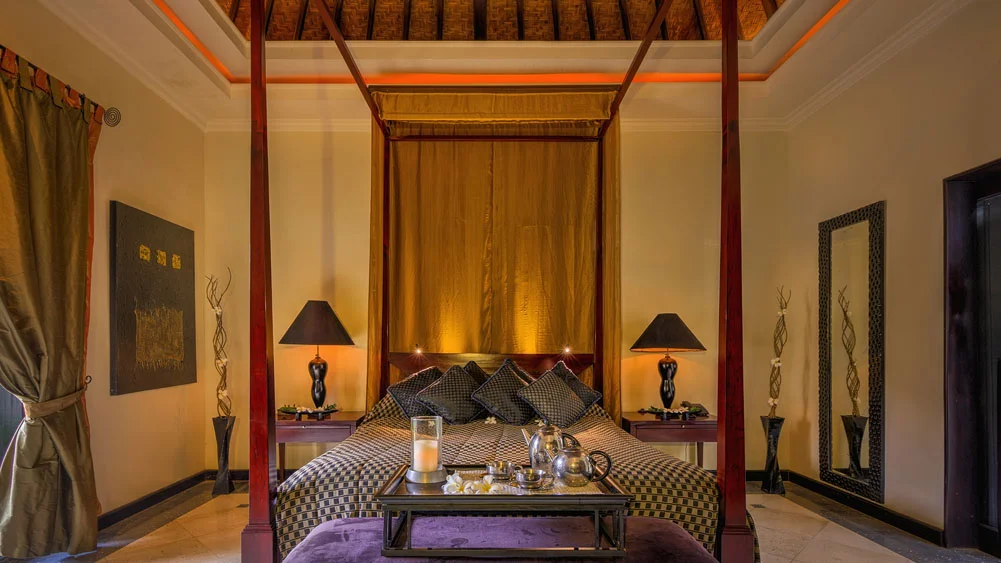 The Ylang Ylang, Ketewel, Bali — master suite at night | The Luxury Bali