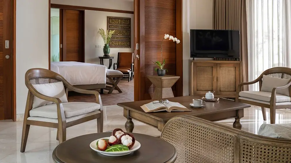 Villa Kailasha, Tabanan, Bali — master bedroom sitting area | The Luxury Bali