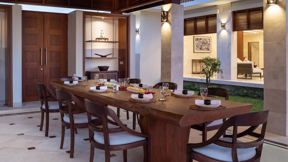 Villa Kailasha, Tabanan, Bali — formal dinner setup | The Luxury Bali