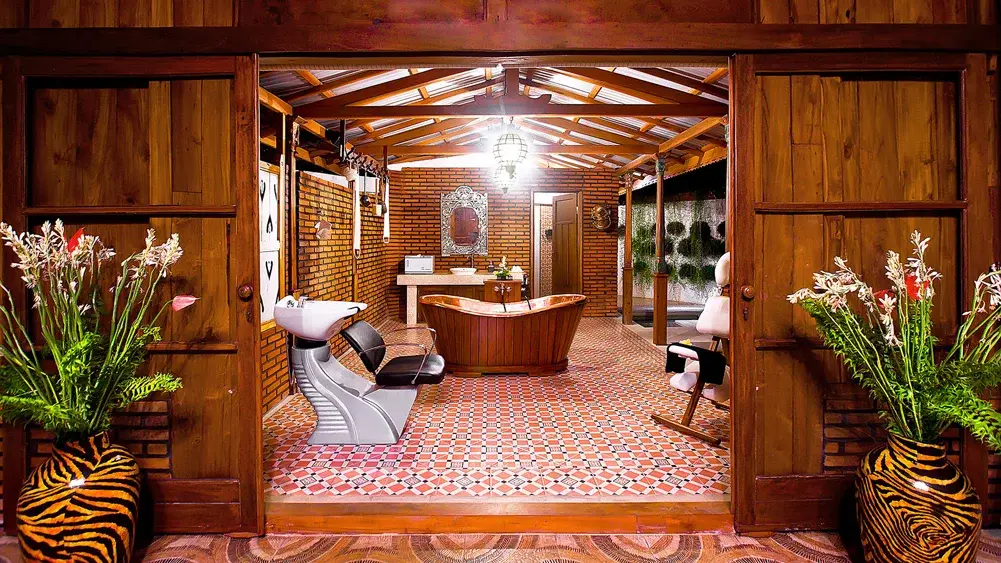 Villa Puri Nirwana, Ketewel, Bali — antique spa bathroom | The Luxury Bali