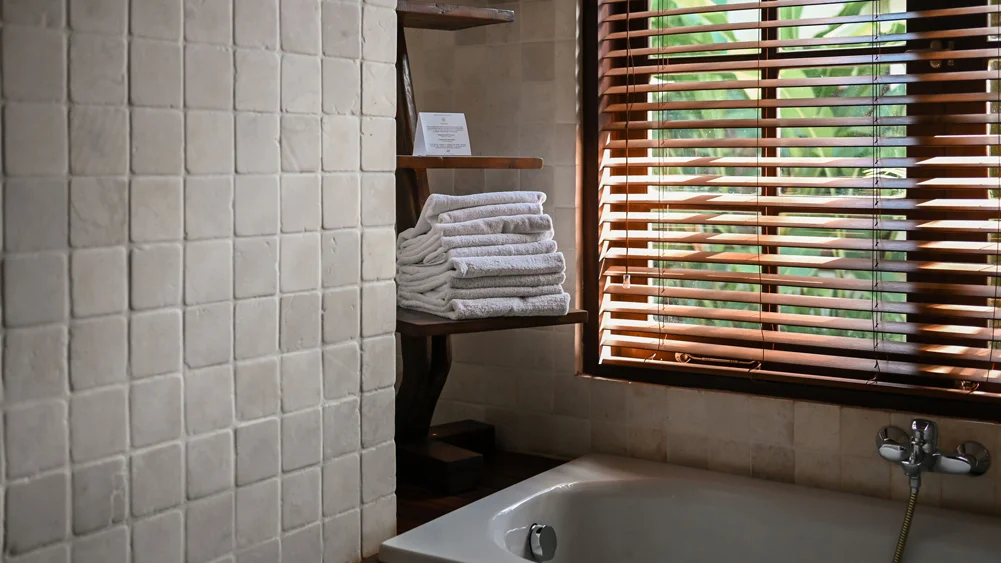 Villa San, Ubud, Bali — guest bedroom bathroom | The Luxury Bali